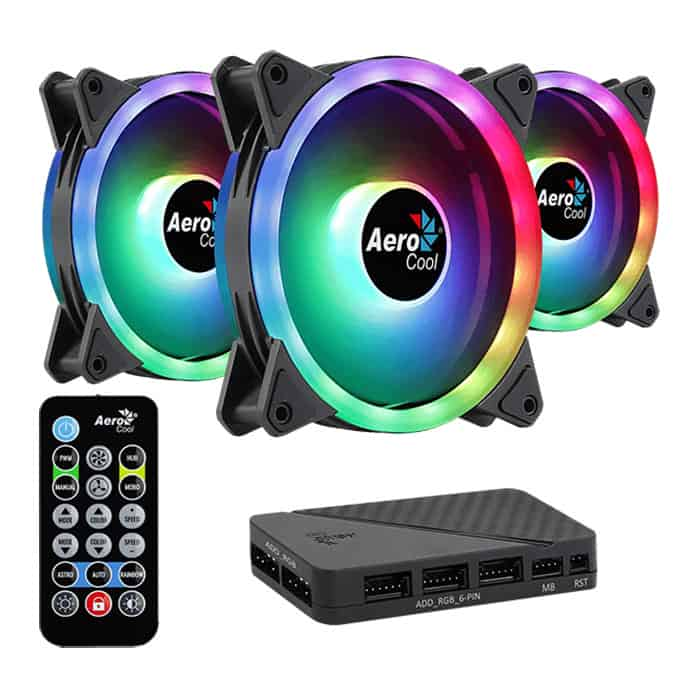 Aerocool Duo 12 Pro Kit w/ 3x 120mm Fans, ARGB Hub & Remote